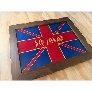 Vintage Def‎ Leppard 15x19 Wood Framed Wall Sign Art